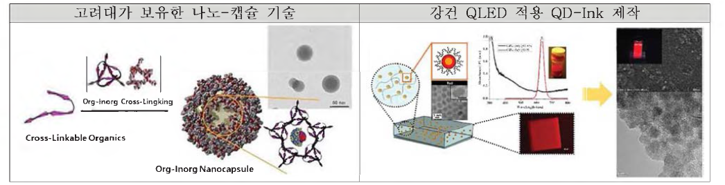 나노-캡슐기술과 이를 이용한 강건 QD-Ink 제조 결과