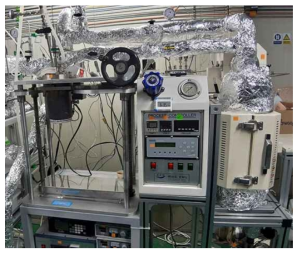 Photograph of experimental set-up for catalytic conversion of gaseous formaldehyde