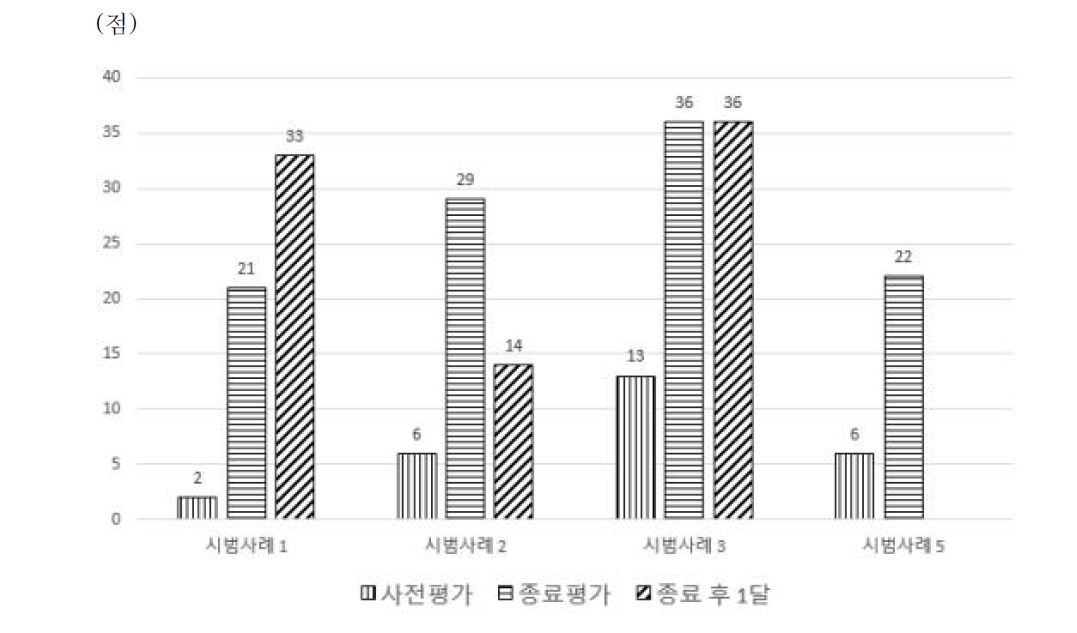 캐나다 작업수행 측정 수행도 점수 변화