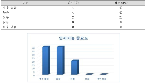 인지기능 중요도 N=10