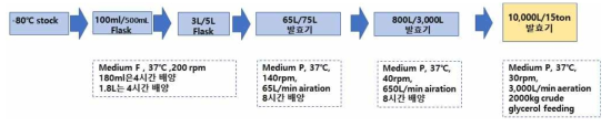 15ton 규모의 1,3-PDO 생산 발효 공정 모식도-2차