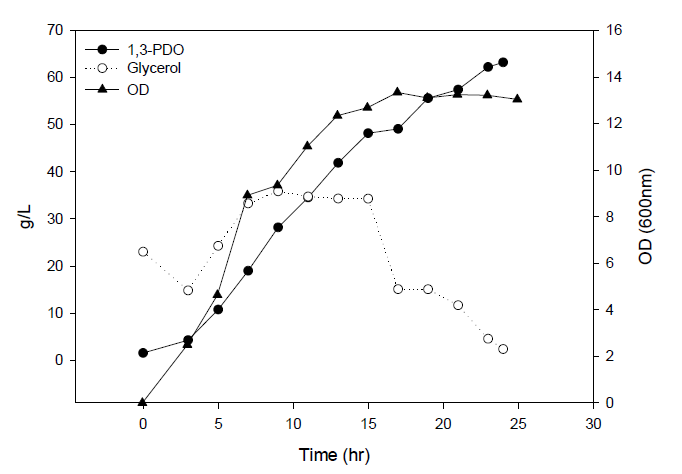 15ton발효기로의 scale-up실험-5차 결과(1750kg의 crude glycerol feeding)