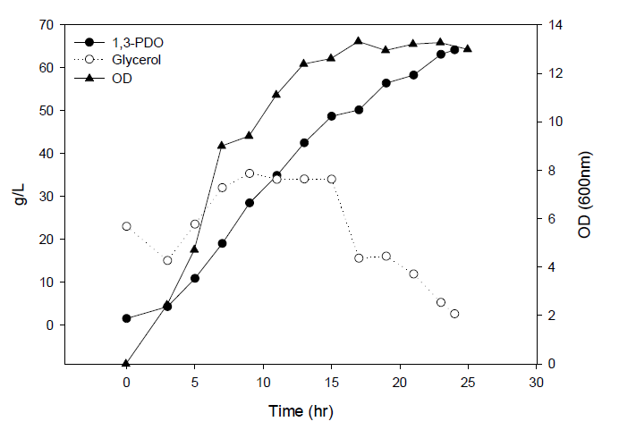 15ton발효기로의 scale-up실험-6차 결과(1750kg의 crude glycerol feeding)