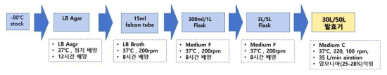 50L에서의 1,3-PDO 발효공정 모식도