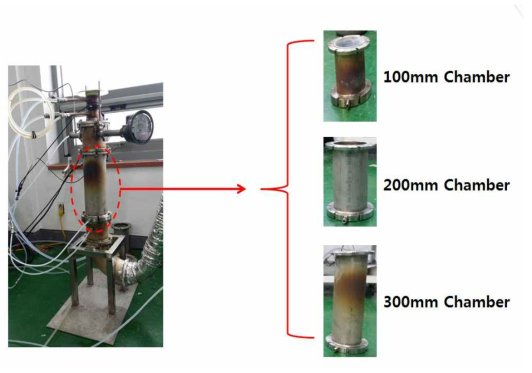 2차 Chamber TEST 길이별 TEST 사진