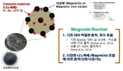 자성체바이오촤(magnetic biochar) 개념