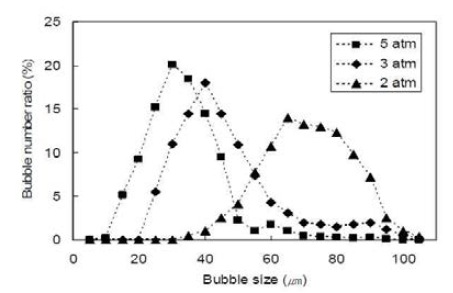 압력에 따른 기포의 크기