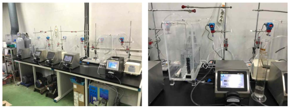 실험실 규모 장치 설치 및 사전 테스트 사진