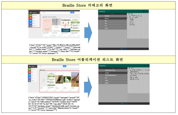 Braille Store 구현화면 (1/2)