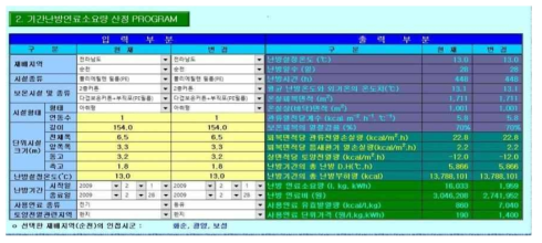 전라남도 순천인근 난방에너지 필요량 계산 프로그램