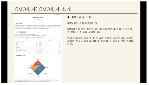 BMO 평가화면