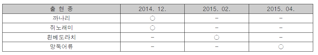 자치어 출현종