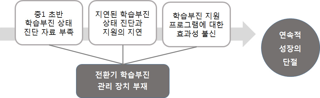 전환기 학습부진 관리 장치 부재