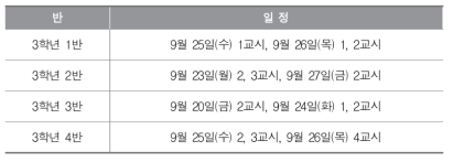 사회과 시범 적용 일정