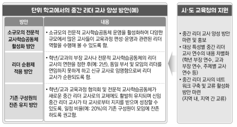 혁신학교의 중간 리더 교사 양성 지원 방안(안)