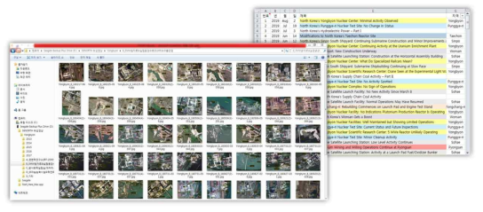 웹크롤러로 수집된 위성영상 및 관련 아티클 정보