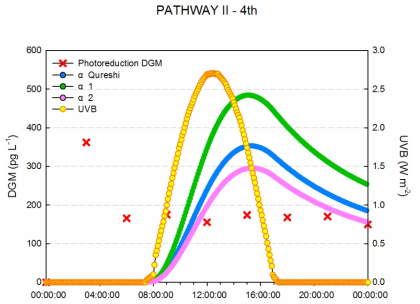 4차 PATHWAY (II)을 이용하여 α값에 의해 추정되는 DGM 농도와 실제 DGM 농도 비교