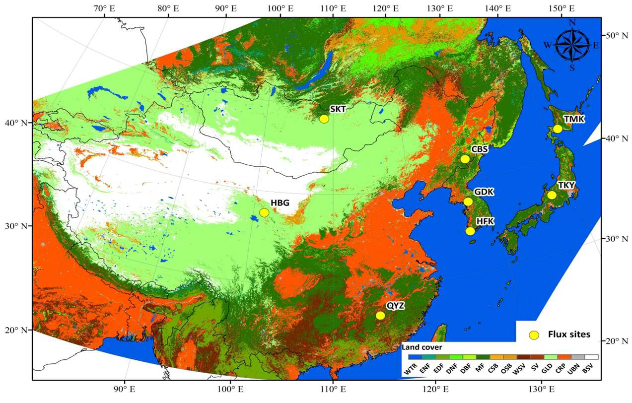 MODIS로 관측한 아시아의 토지 피복도