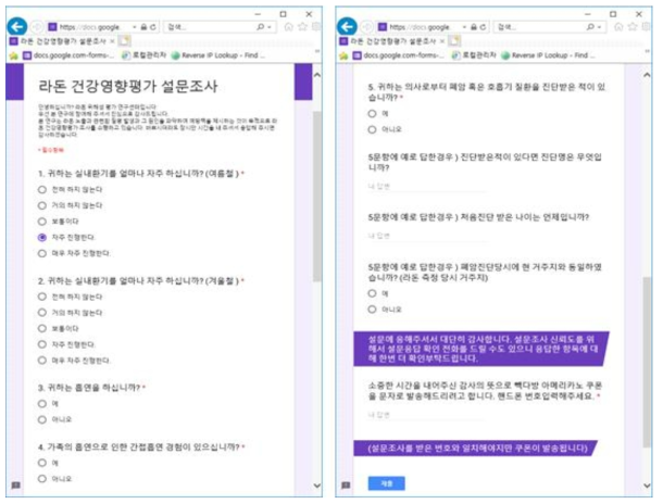 1차 라돈 구글 설문조사