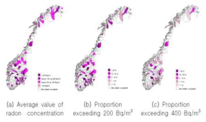 노르웨이의 라돈 지도