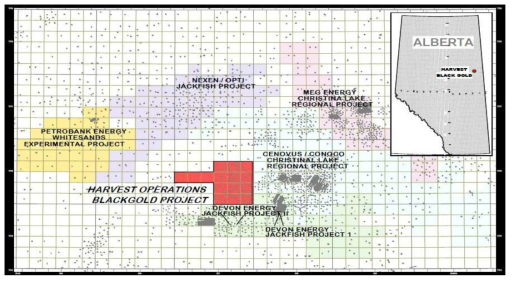 Alberta주 BlackGold 광구 위치정보 출처: 동 사업 기획보고서