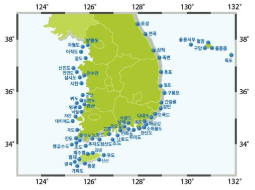 기상청 파고부이 위치 출처: 기상청 날씨누리, http://www.weather.go.kr