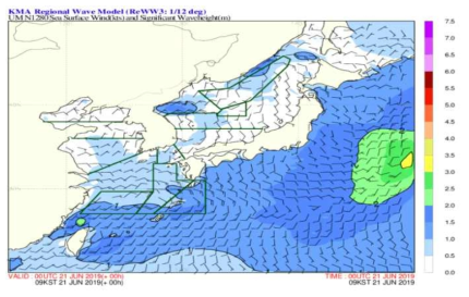 KMA의 해상수치예측일기도 서비스 출처: KMA, http://www.weather.go.kr/mini/marine/wavemodel_r3.jsp