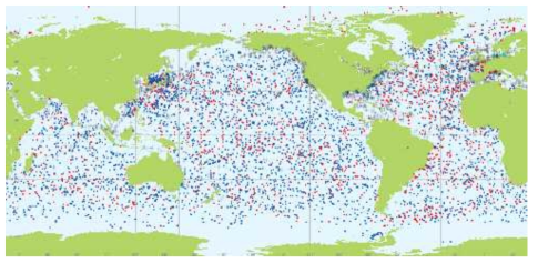 GOS의 Marine Observations 관측점 예시 출처: WMO, https://public.wmo.int/en/programmes/global-observing-system