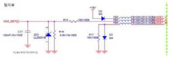 수신부, 가스 탐지부 간 탐지 회로도
