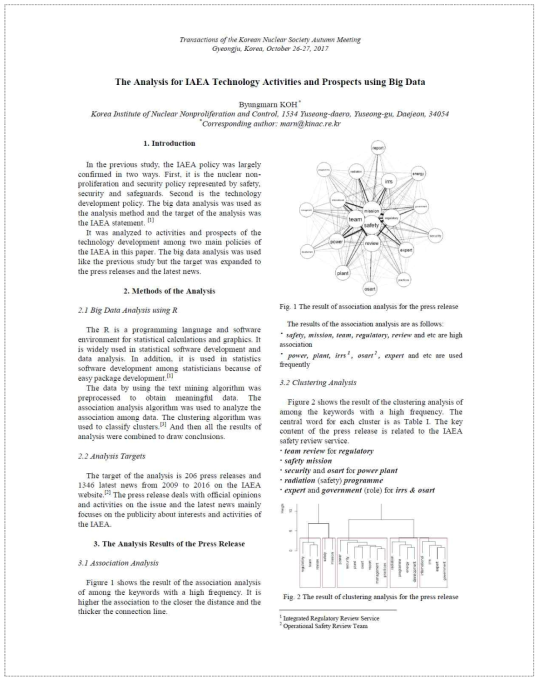빅데이터를 이용한 IAEA 기술 활동 및 전망 분석