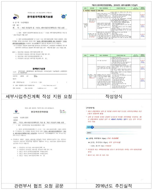 세부사업추진계획(안) 관련 내용