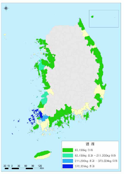 소금 분포도 (식염-태움용융염)