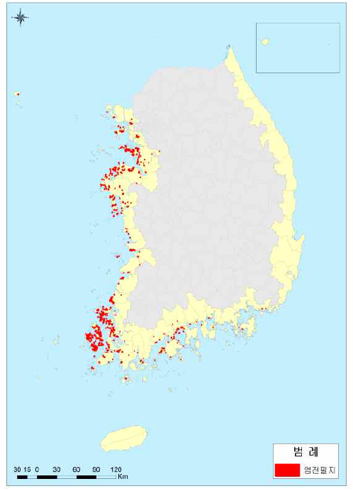 소금 분포도 (염전필지)