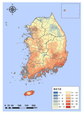 평균기온(2014~2018)