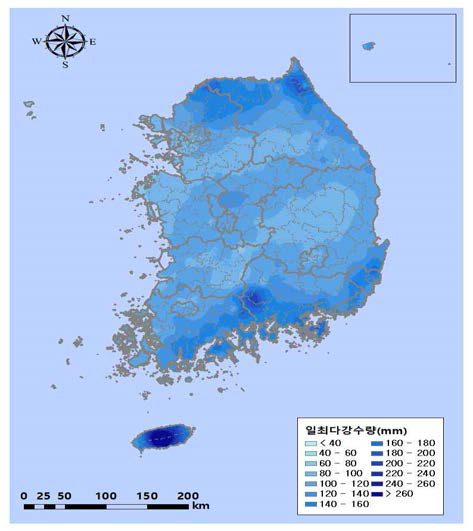 일최다강수량(2014~2018)