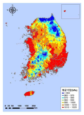 평균기압(2014~2018)