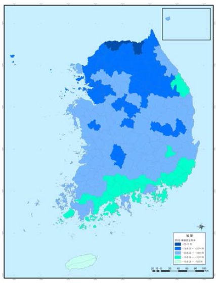 2015 지역별 체감온도지수