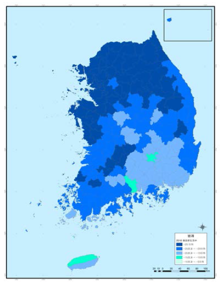 2016 지역별 체감온도지수