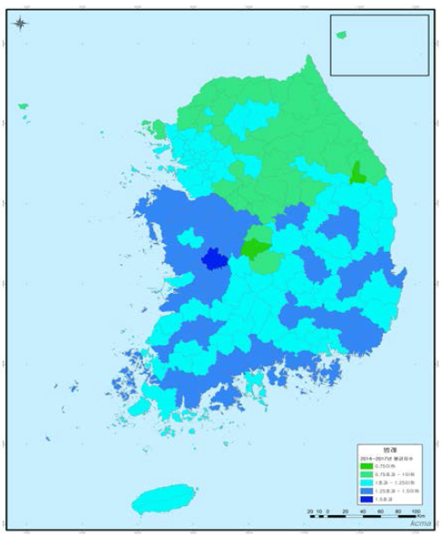 참나무 꽃가루농도위험지수