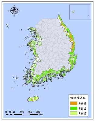 전국 연안지역 생태·자연도