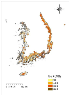 연안지역 임상도(경급)