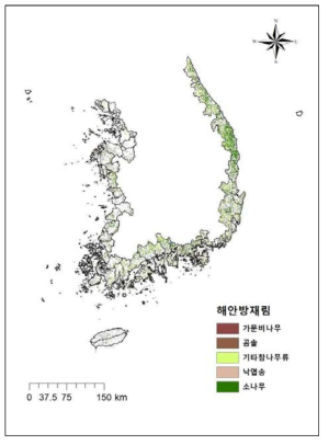 연안지역 임상도(해안방재림)