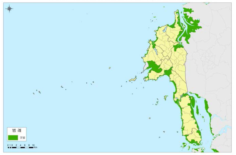 태안군 갯벌 분포도