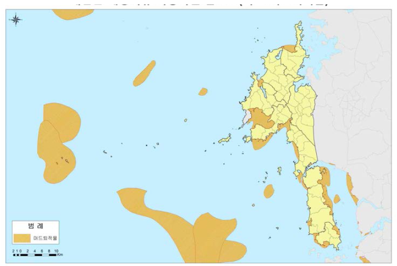 태안군 머드 퇴적물 분포
