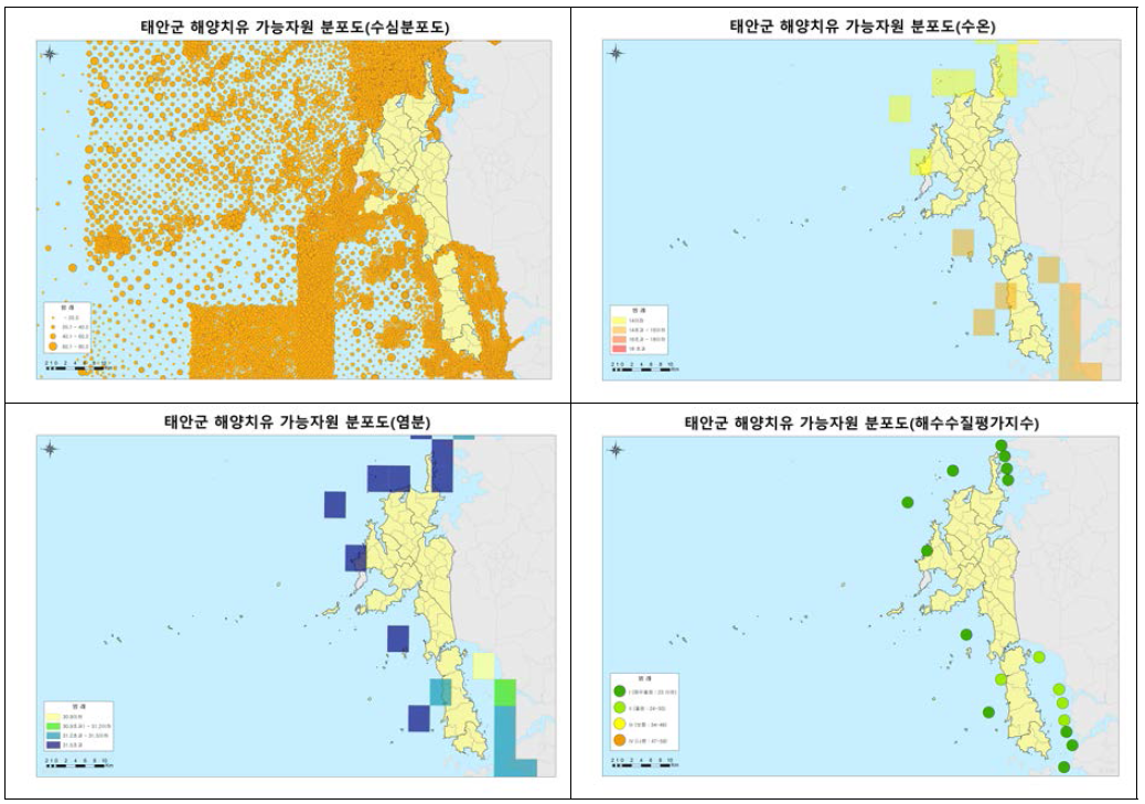 태안군 해수 특성 분포