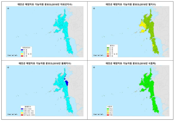 태안군 생활기상 분포도