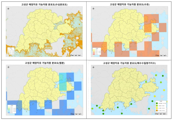 고성군 해수 특성 분포