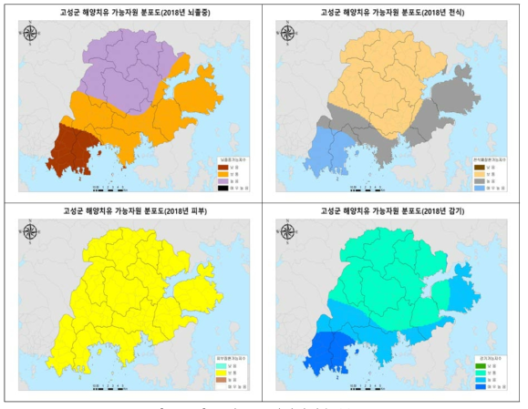 고성군 보건기상지수 분포