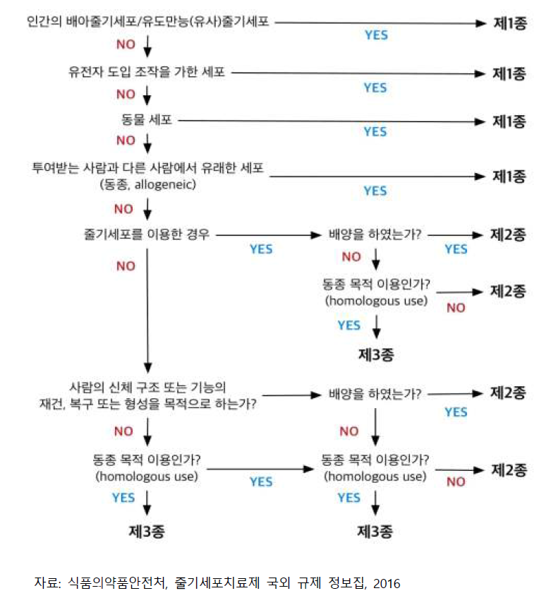 재생의료 분류 절차