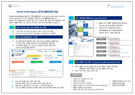 2019 한국뇌졸중 춘계학술대회에서 배부된 한국 뇌졸중 등록사업 안내문